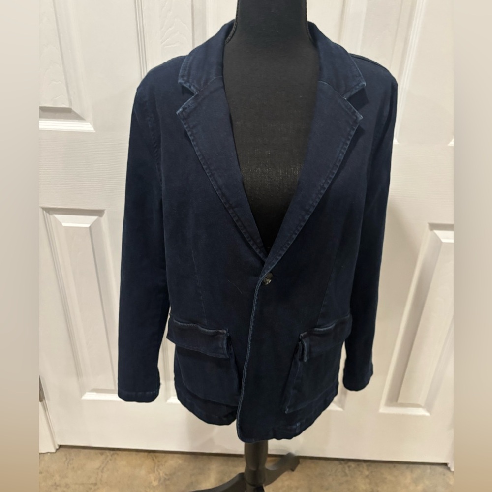 DEAR JOHN WOMENS STRETCH DENIM BLAZER SIZE L